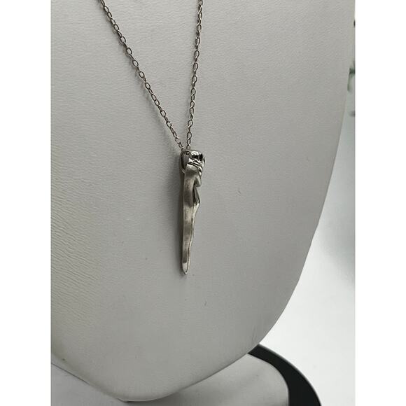 KIM Signed Sterling Wedding Necklace Lovers Embrace Infinity Pendant Adam Eve - Picture 12 of 16